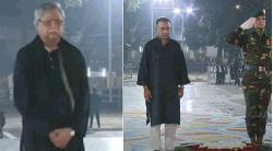 একুশের প্রথম প্রহরে রাষ্ট্রপতি ও প্রধানমন্ত্রীর শ্রদ্ধা