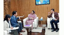জাইকা প্রতিনিধিদের সাথে বেসামরিক বিমান পরিবহন ও পর্যটন মন্ত্রী ও প্রতিমন্ত্রীর সৌজন্য সাক্ষাৎ