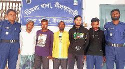 ডিমলার তিস্তা নদীতে অবৈধভাবে পাথর উত্তোলনকারী ৫ জন আটক