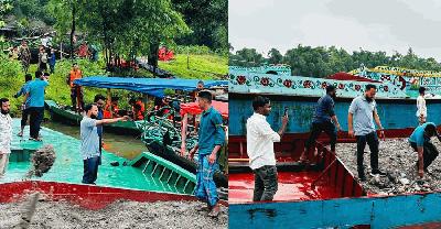 গোয়াইনঘাটে অবৈধ পাথর উত্তোলনের দায়ে ৮ জন আটক