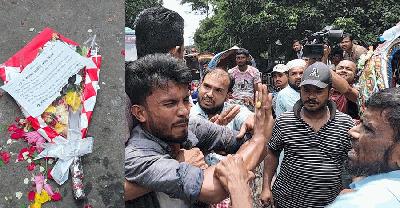 ২ নম্বরে ফুল দিতে গিয়ে আটক ১, মারধরের শিকার রিকশাচালক